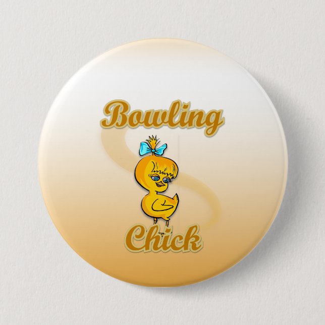Bowling Chick 7.5 Cm Round Badge (Front)