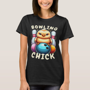 Bowling Chick-en Ten Pin Funny Women's Bowling  T-Shirt