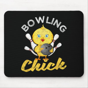Bowling Chick Funny Bowlers Women Cute Bowler Spor Mouse Mat