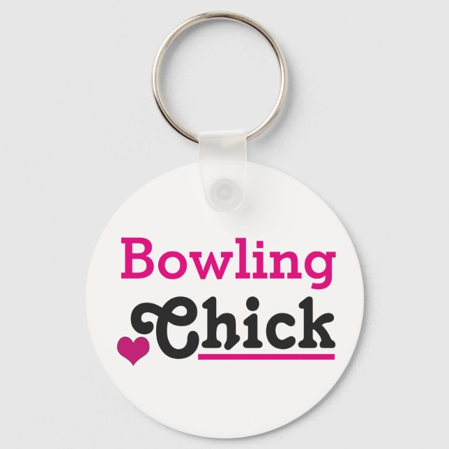 Bowling Chick Key Ring (Front)