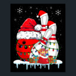 Bowling Christmas Bowling Santa Hat Christmas Ligh Poster<br><div class="desc">Bowling Christmas Bowling Santa Hat Christmas Lights</div>