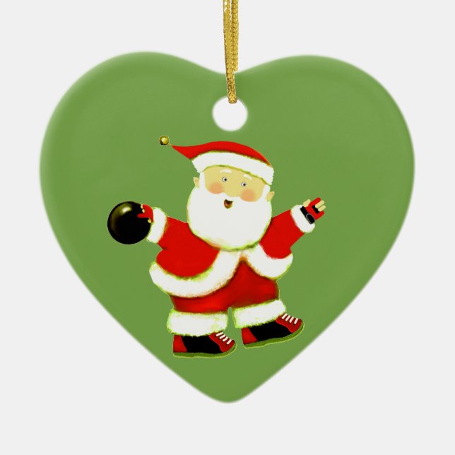 Bowling Christmas Collectable Ceramic Tree Decoration (Front)