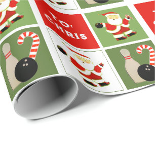 Bowling Christmas Gift Wrapping Paper