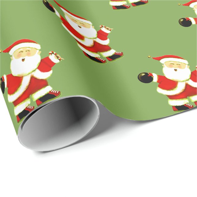 Bowling Christmas Gift Wrapping Paper (Roll Corner)