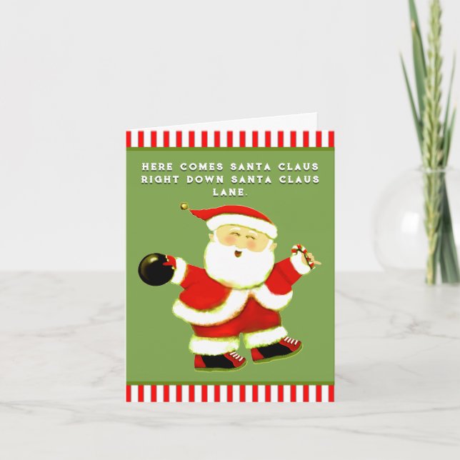 Bowling Christmas Holiday Card (Front)