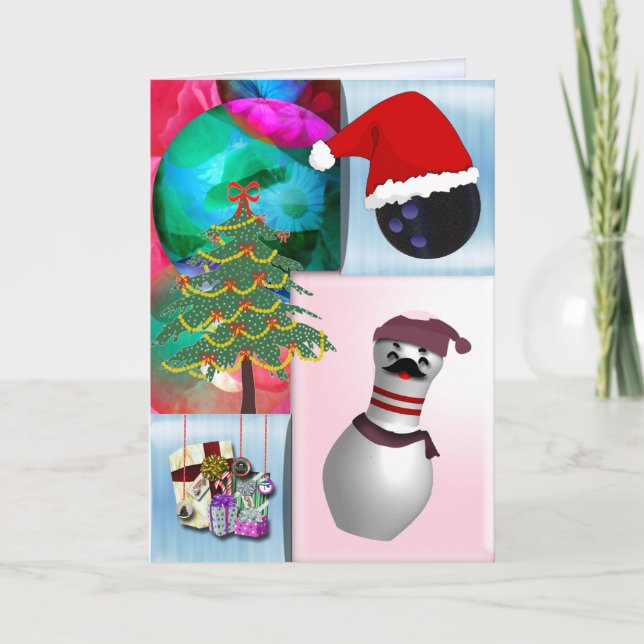 Bowling Christmas Holiday Card (Front)