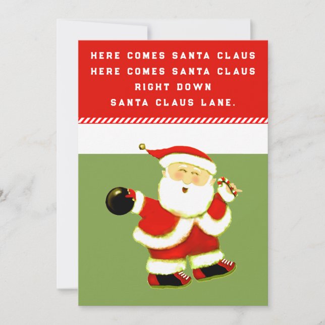 Bowling Christmas Holiday Card (Front)