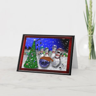 Bowling Christmas Holiday Card