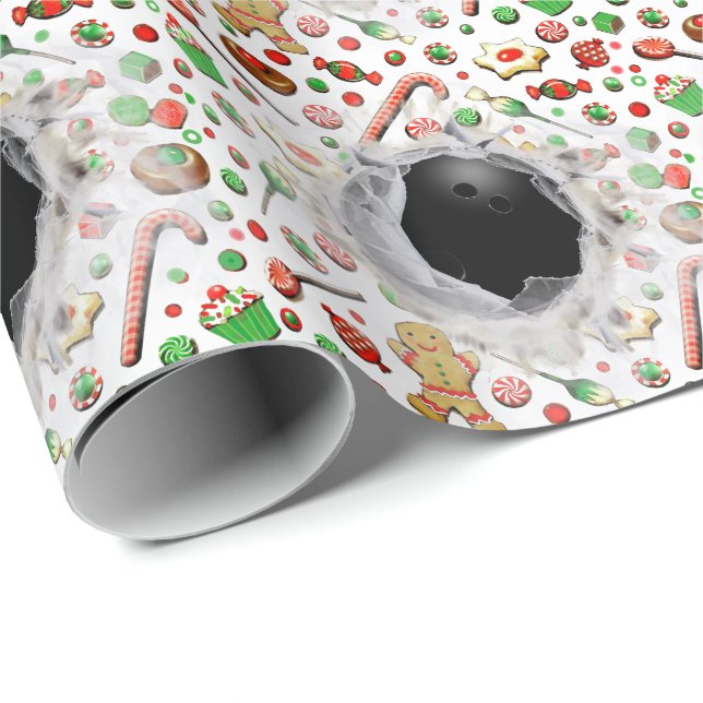 Bowling Christmas Holiday Gift Wrapping Paper (Roll Corner)