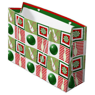 Bowling Christmas Holiday Large Gift Bag