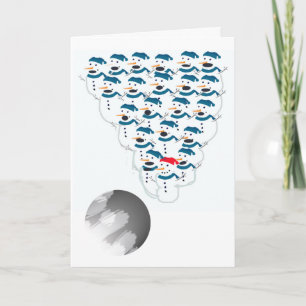 Bowling Christmas Humour Greeting Holiday Card