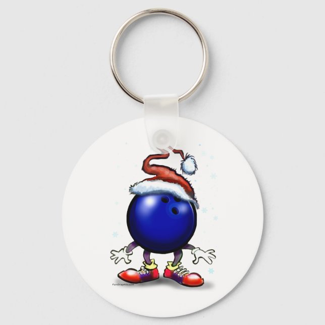 Bowling Christmas Key Ring (Front)