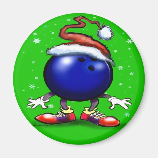 Bowling Christmas Magnet (Front)