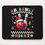 Bowling Christmas Oh Bowly Night Santa Hat Christm Mouse Mat<br><div class="desc">Bowling Christmas Oh Bowly Night Santa Hat Christmas Lights</div>