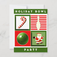 Bowling Christmas Party Invitations