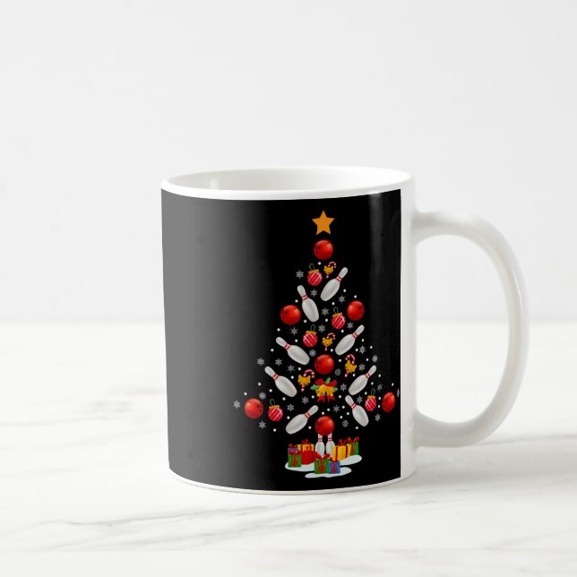 Bowling Christmas Tree Funny Bowling Lovers Novelt Coffee Mug (Right)