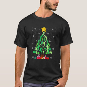 Bowling Christmas Tree Funny Sports Lover Xmas Paj T-Shirt