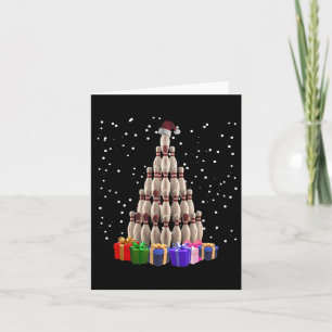 Bowling Christmas Tree Funny Xmas Matching Family  Card