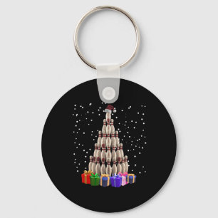 Bowling Christmas Tree Funny Xmas Matching Family  Key Ring