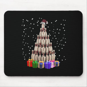 Bowling Christmas Tree Funny Xmas Matching Family Mouse Mat