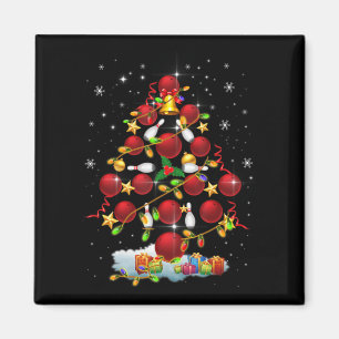 Bowling Christmas Tree Lights Xmas Fun Gifts Magnet