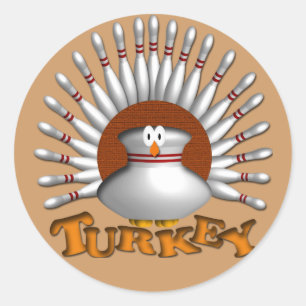 Bowling Classic Round Sticker