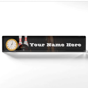 Bowling Clock Name Plate