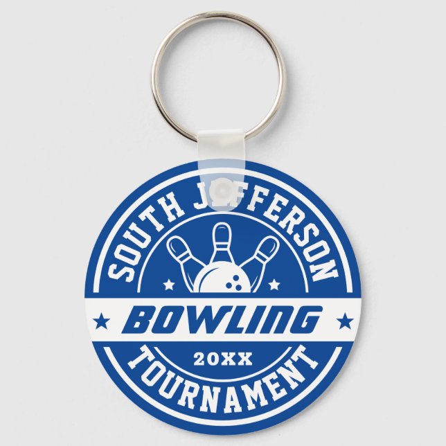 Bowling Club Tournament Personalised Sports Key Ring (Front)