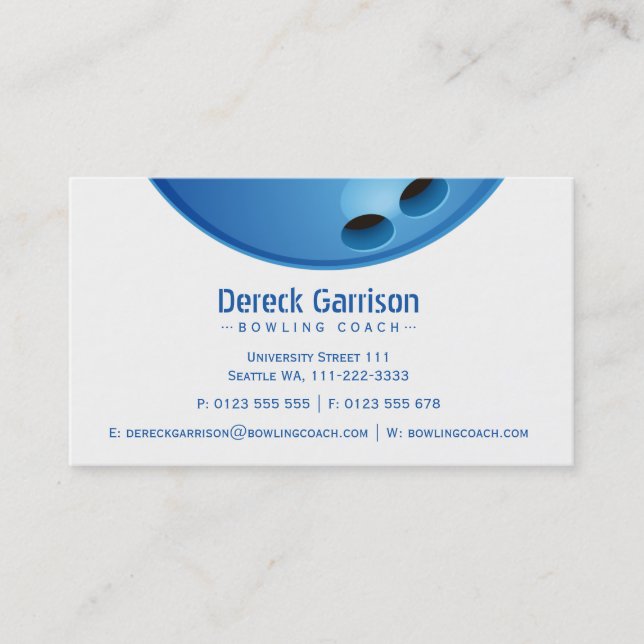 Bowling Coach | Perfect Player Business Card (Front)