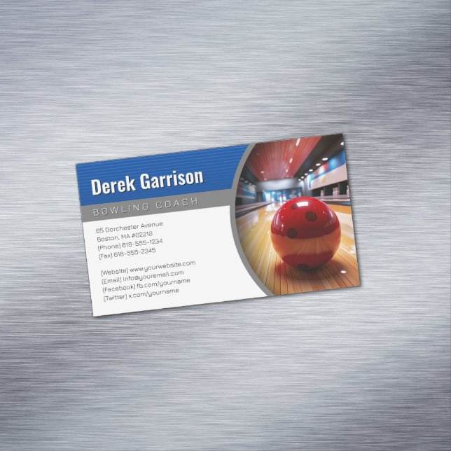Bowling Coach | Perfect Sport Offer Magnetic Business Card (In Situ)