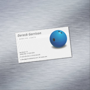 Bowling Coach Sport Magnetic Business Card
