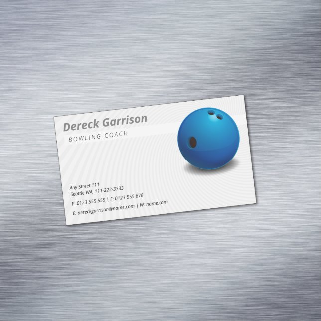 Bowling Coach | Sport  Magnetic Business Card (In Situ)