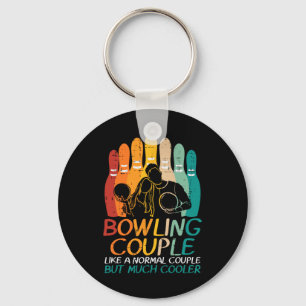Bowling Couple Like Normal Cooler Matching Bowler  Key Ring