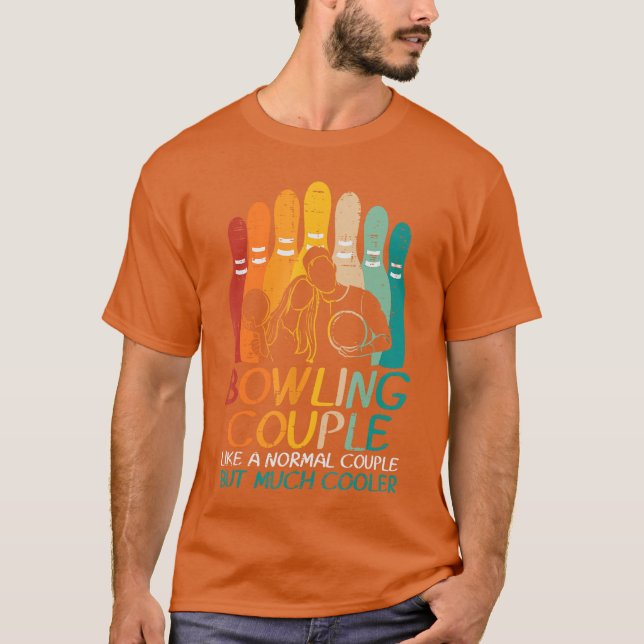 Bowling Couple Like Normal Cooler Matching Bowler  T-Shirt (Front)