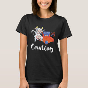 Bowling Cow Bowler Strike Bowling Pin Bowling Ball T-Shirt