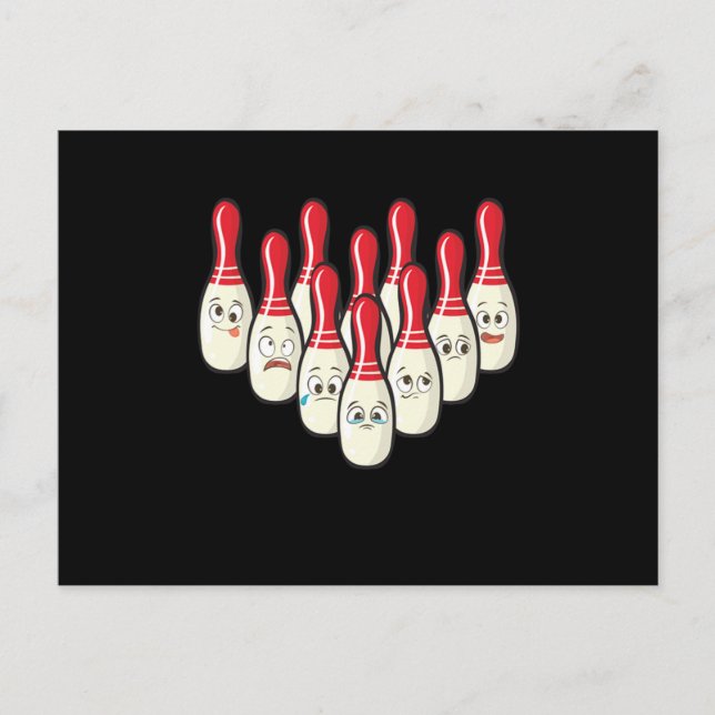 Bowling Crying Cute Bowlers Skittles Sport Gift Postcard (Front)
