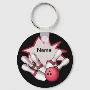Bowling custom name key ring