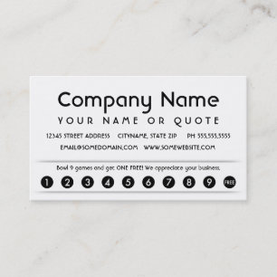 bowling customer appreciation card