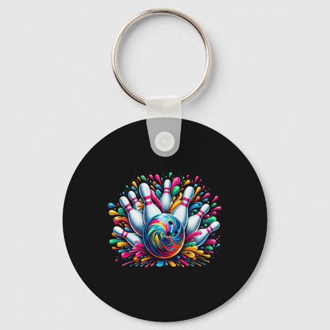 Bowling Cute Colorsplash Ll  Key Ring (Front)