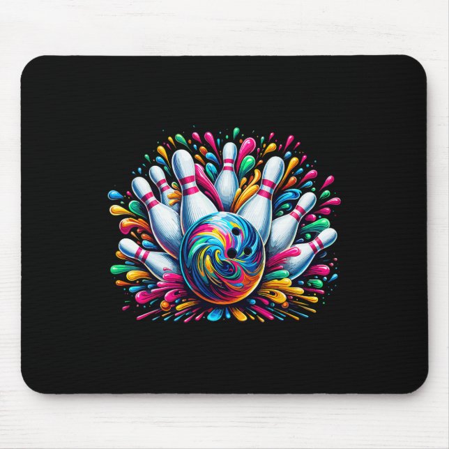 Bowling Cute Colorsplash Ll  Mouse Mat (Front)