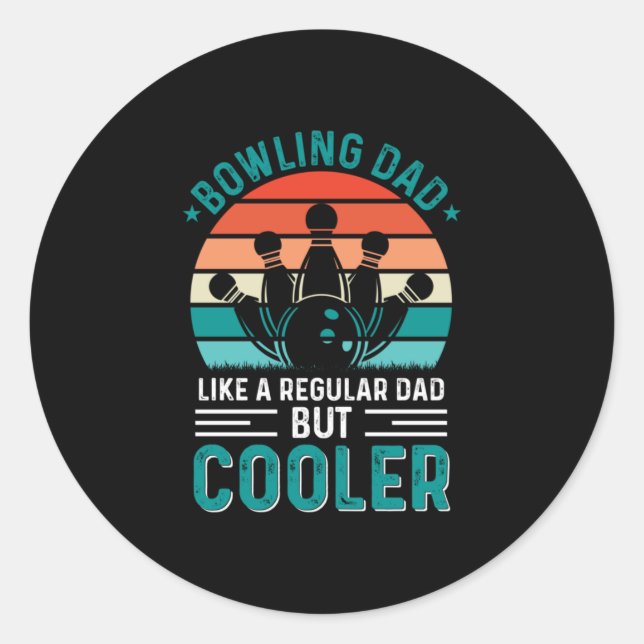 Bowling Dad Classic Round Sticker (Front)