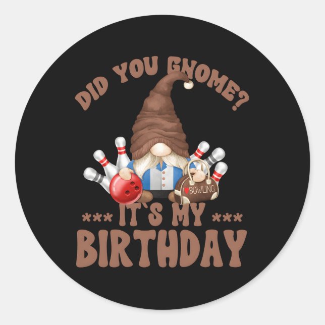 Bowling Dad For Bowling Gnome Classic Round Sticker (Front)