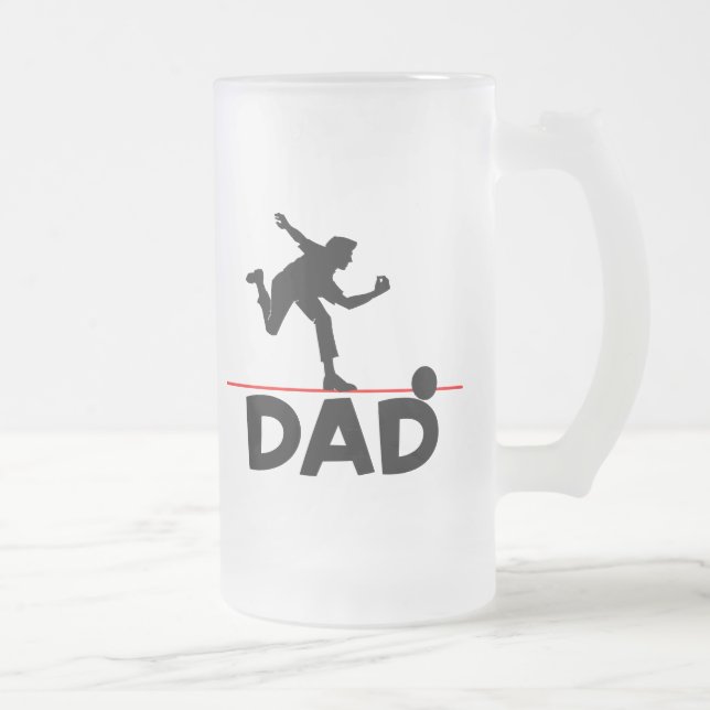 Bowling Dad Frosted Glass Beer Mug (Right)
