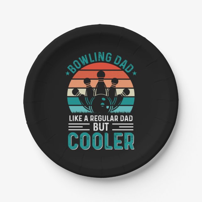 Bowling Dad Paper Plate (Front)