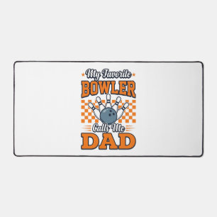 Bowling Dad Shirt My Favourite Bowler Calls Me Dad Desk Mat