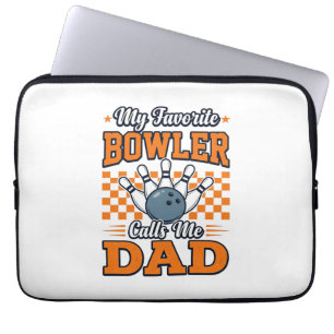 Bowling Dad Shirt My Favourite Bowler Calls Me Dad Laptop Sleeve