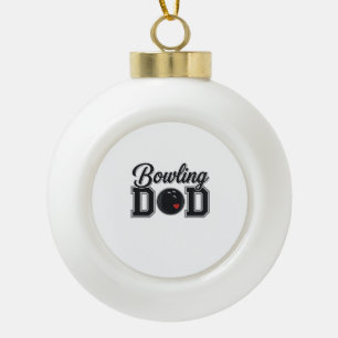 Bowling Dad Vintage Engraving Shirt Design_1 Ceramic Ball Christmas Ornament
