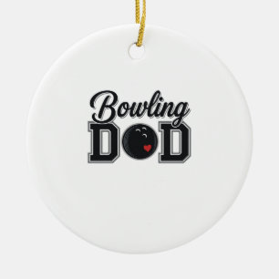 Bowling Dad Vintage Engraving Shirt Design_1 Ceramic Tree Decoration