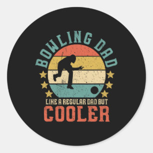 Bowling Dad Vintage Funny Father's Day Gift For Bo Classic Round Sticker