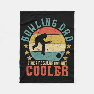 Bowling Dad Vintage Funny Father's Day Gift For Bo Fleece Blanket